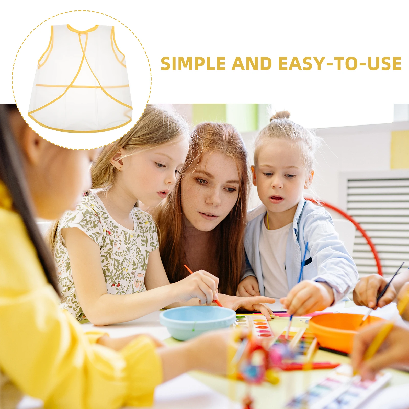 1pc Kids Art Apron Waterproof Children Painting Smock Transparent Design Sticky Buckle Easy Fix School Diy Supply Feeding Apron
1pc Kids Art Apron Waterproof Children Painting Smock Transparent Design Sticky Buckle Easy Fix School Diy Supply Feeding Apron
