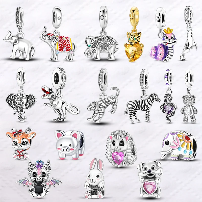 925 Sterling Silver Charms Bead Elephant Snake Bear Rabbit Dog Dangle Fit Original Bracelet Women Lover DIY Jewelry Gifts
925 Sterling Silver Charms Bead Elephant Snake Bear Rabbit Dog Dangle Fit Original Bracelet Women Lover DIY Jewelry Gifts