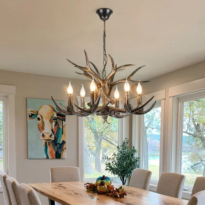 DORIAN American Deer Antler Chandelier LED Retro Creative Living Room Restaurant Bedroom Clothing Store Cafe Bar Pendant light
DORIAN American Deer Antler Chandelier LED Retro Creative Living Room Restaurant Bedroom Clothing Store Cafe Bar Pendant light