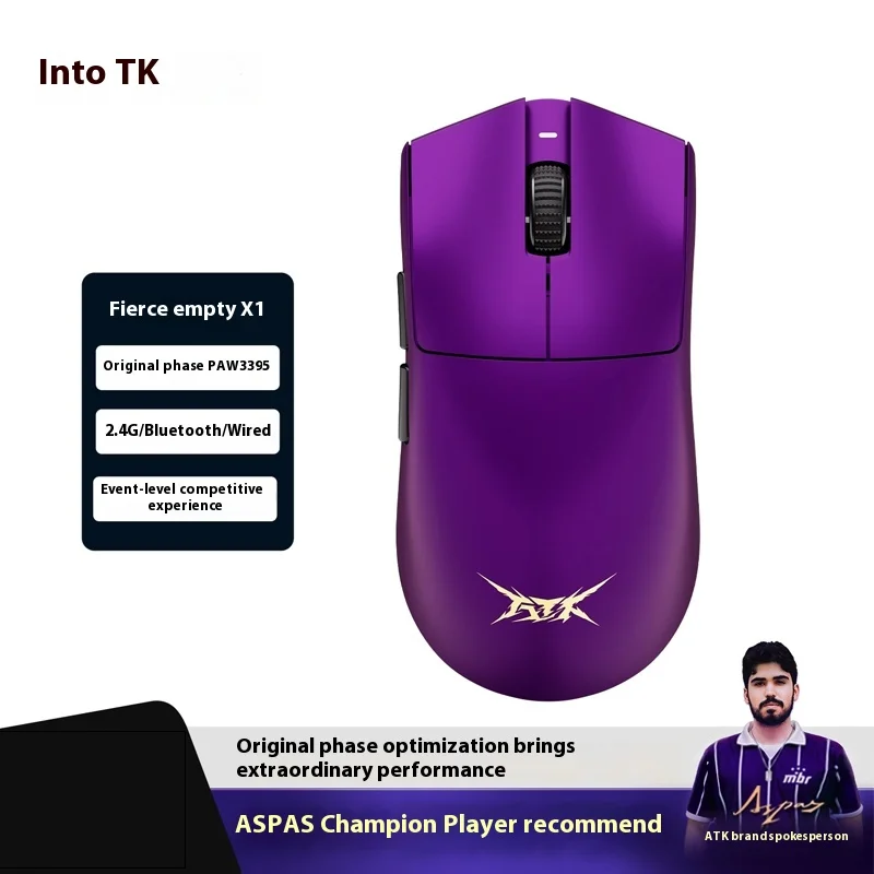 ATK X1 Mouse Tri Mode Wireless/Bluetooth/2.4G 8000hz 20000FPS Gaming Mouses Paw3950ultra 54g Lightweight 500mah For Pc Accessory
ATK X1 Mouse Tri Mode Wireless/Bluetooth/2.4G 8000hz 20000FPS Gaming Mouses Paw3950ultra 54g Lightweight 500mah For Pc Accessory