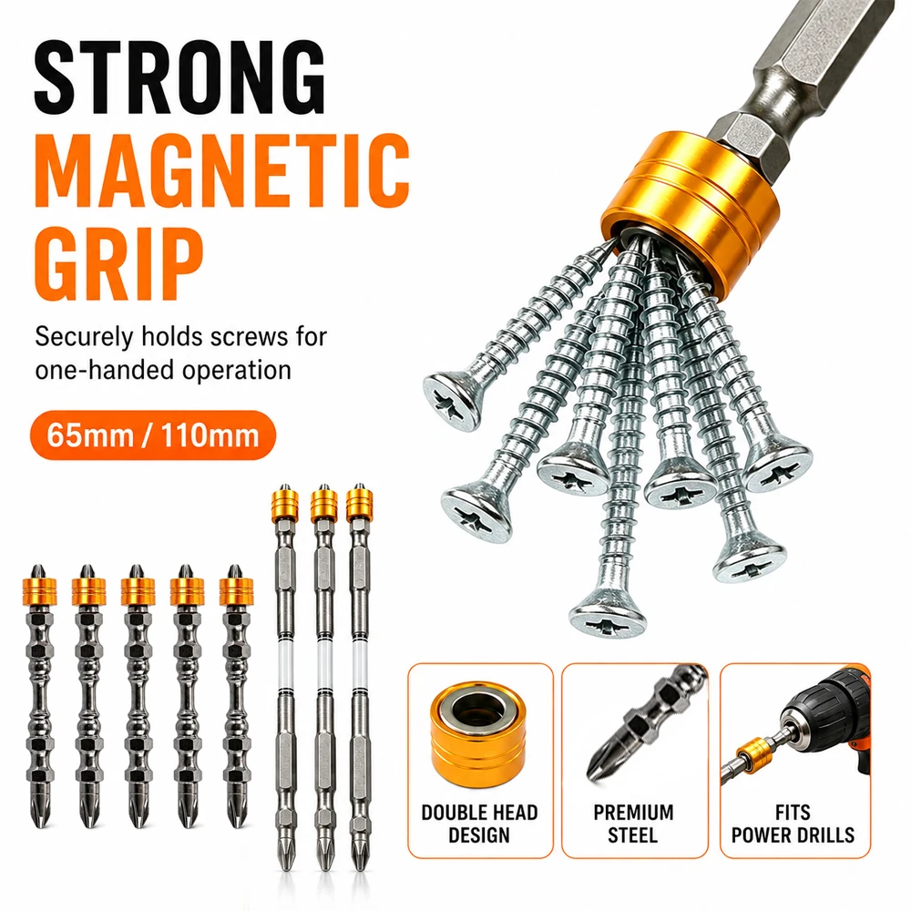 1-10pcs Magnetic Cross Double Hex Screwdriver Bit, Shank Handle for Drywall Screws, Power Tool Replacement Bits Set
1-10pcs Magnetic Cross Double Hex Screwdriver Bit, Shank Handle for Drywall Screws, Power Tool Replacement Bits Set