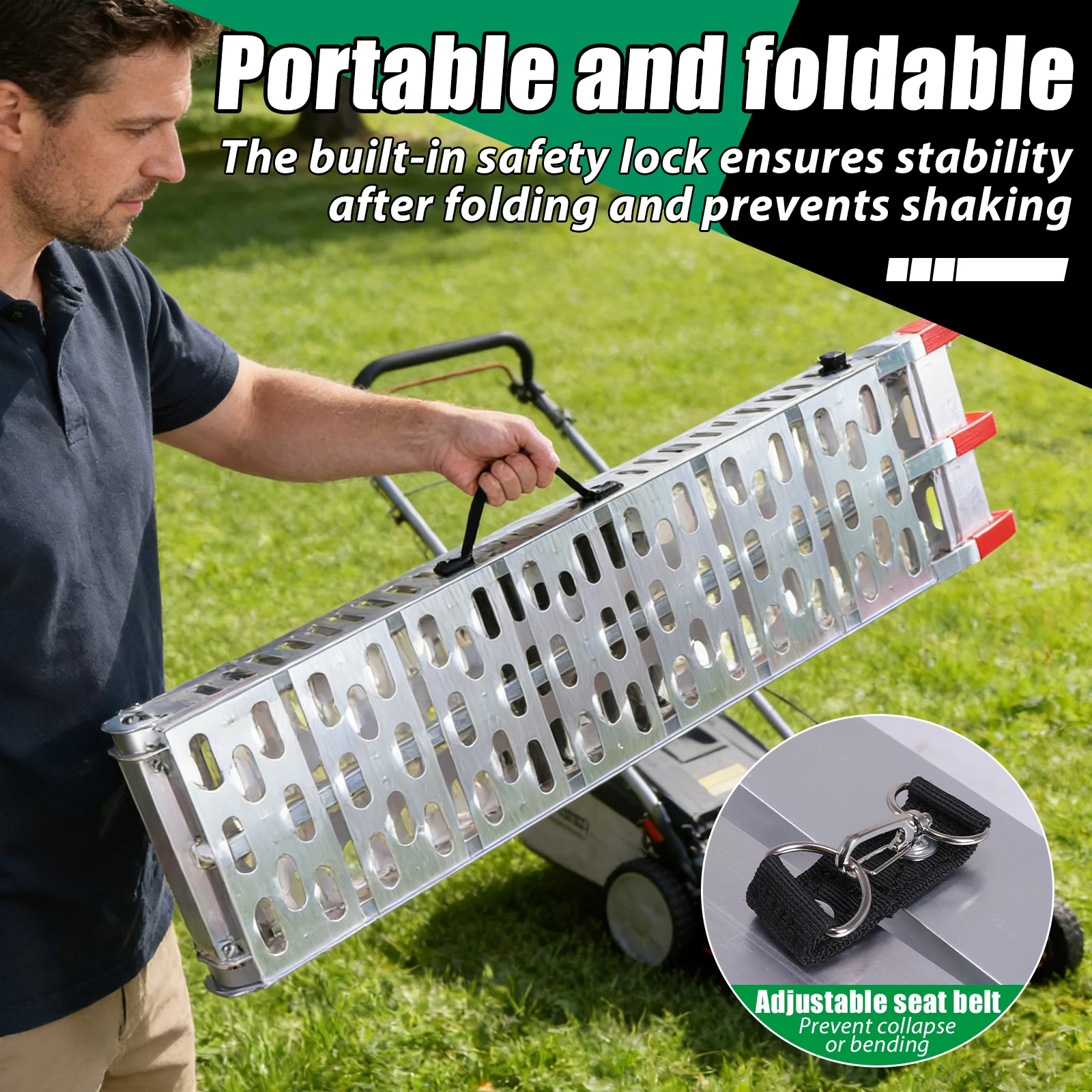 2PCS 7.3ft Aluminum Trailer Ramp Folding Heavy Duty Loading Ramp with Load Straps for Pickup Trucks Motorcycles ATVs Lawn Mowers
2PCS 7.3ft Aluminum Trailer Ramp Folding Heavy Duty Loading Ramp with Load Straps for Pickup Trucks Motorcycles ATVs Lawn Mowers