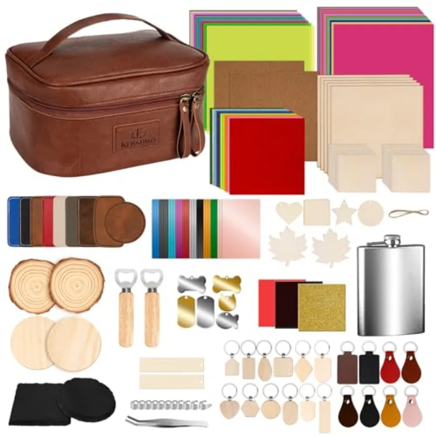 Laser Engraving Materials Kit 185Pcs Laser Engraving Blank Supplies for Art and Craft Laser Engraver Accessories Suitable for B
Laser Engraving Materials Kit 185Pcs Laser Engraving Blank Supplies for Art and Craft Laser Engraver Accessories Suitable for B