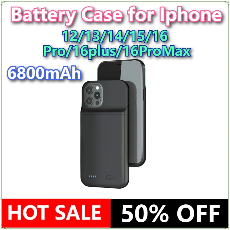 Brand New 6800mAh Battery Case for Iphone 12 13 14 15 16 Pro plus ProMax Power Bank Charger Cover for IPhone 
Brand New 6800mAh Battery Case for Iphone 12 13 14 15 16 Pro plus ProMax Power Bank Charger Cover for IPhone