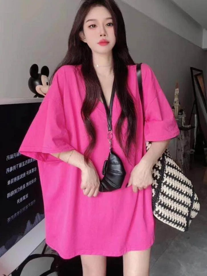 plus Size Women's T-Shirt Short Sleeve Mid-Length Cover Butt Loose Top Korean Style Breathable Cotton Summer Fashion
plus Size Women's T-Shirt Short Sleeve Mid-Length Cover Butt Loose Top Korean Style Breathable Cotton Summer Fashion