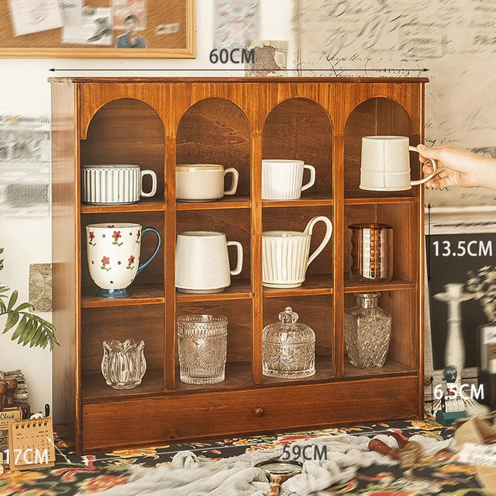 Vintage Countertop Cabinet Wood Organizer Shelf Decorative Multipurpose Desktop Display Display Case for Bedroom Countertops
Vintage Countertop Cabinet Wood Organizer Shelf Decorative Multipurpose Desktop Display Display Case for Bedroom Countertops
