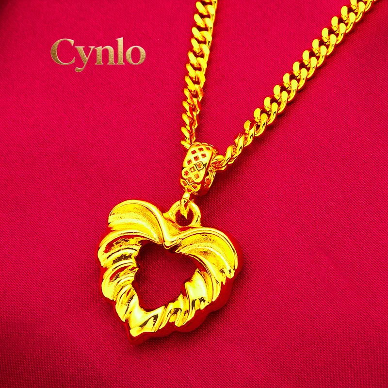 Cynlo Jewelry Heart Hollow Pendant Women's 24K Gold AU999 - Eye-catching hollow heart look, sleek and elegant, for street fashio
Cynlo Jewelry Heart Hollow Pendant Women's 24K Gold AU999 - Eye-catching hollow heart look, sleek and elegant, for street fashio