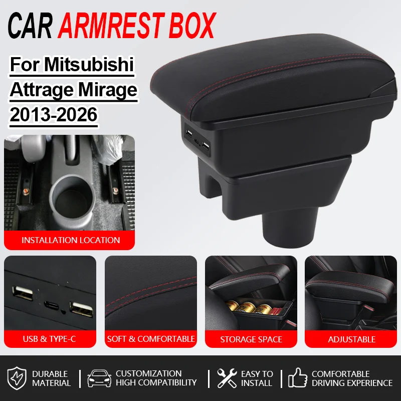 Armrest For Mitsubishi Mirage For Attrage 2013-2026 Car Console Black PU leather Storage Box Interior Design Car Accessories
Armrest For Mitsubishi Mirage For Attrage 2013-2026 Car Console Black PU leather Storage Box Interior Design Car Accessories