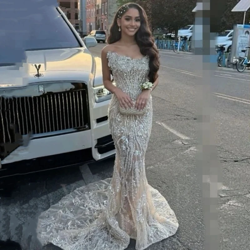 Champagne Prom Dresses 2025 Luxury Mermaid Beading Lace Black Girls Long Formal Evening Party Gala Gowns Graduation Customized
Champagne Prom Dresses 2025 Luxury Mermaid Beading Lace Black Girls Long Formal Evening Party Gala Gowns Graduation Customized