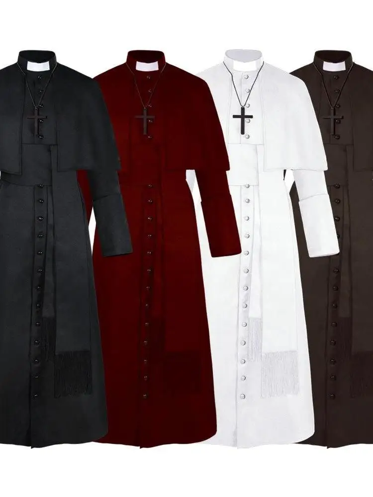 Halloween God Pastor Cosplay Vintage Priest Costume Women's Ethnic Wear Stage Performance Chinese Manufacturer
Halloween God Pastor Cosplay Vintage Priest Costume Women's Ethnic Wear Stage Performance Chinese Manufacturer