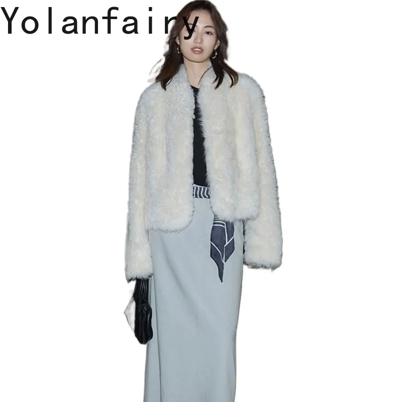YOLANFAIRY Elegant Short Natural Fur Coat Woman New Winter Luxury Real Lamb Shearling Jacket Genuine Sheepskin Leather Fur Coats
YOLANFAIRY Elegant Short Natural Fur Coat Woman New Winter Luxury Real Lamb Shearling Jacket Genuine Sheepskin Leather Fur Coats