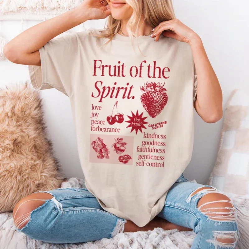 Retro Fruit of Spirit Bible Verse T Shirt Women Men Cool Religious T-Shirts Aesthetic Jesus Faith Tshirts Christian Clothes Gift
Retro Fruit of Spirit Bible Verse T Shirt Women Men Cool Religious T-Shirts Aesthetic Jesus Faith Tshirts Christian Clothes Gift