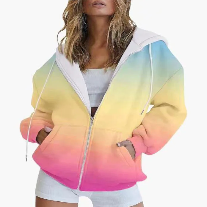 New High Street Coat Women's Hooded Sweatshirt Sports Jacket Color Change 2025 Autumn Women's Sweatshirt Hoodie Spring
New High Street Coat Women's Hooded Sweatshirt Sports Jacket Color Change 2025 Autumn Women's Sweatshirt Hoodie Spring