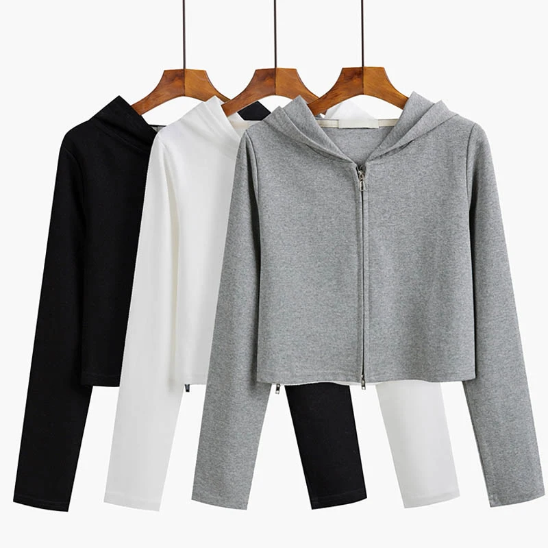 Solid Short Hooded Sweater 2023 New Early Autumn Women's Thin Double Zipper High Waisted Top Casual Fashion High Street Jacket
Solid Short Hooded Sweater 2023 New Early Autumn Women's Thin Double Zipper High Waisted Top Casual Fashion High Street Jacket