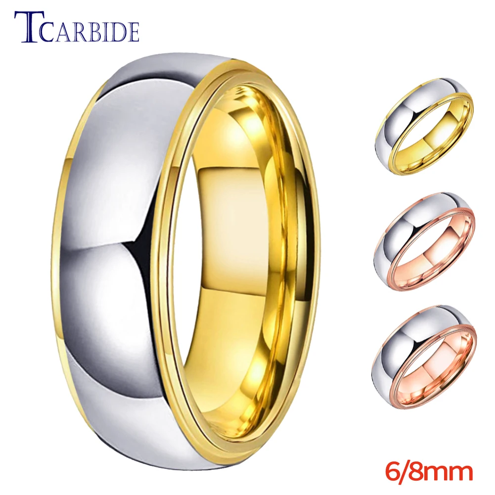 6mm 8mm Two Colors Men Women Tungsten Wedding Band Finger Ring Domed Stepped Polished Finish Superior Lover's Gift Jewelry
6mm 8mm Two Colors Men Women Tungsten Wedding Band Finger Ring Domed Stepped Polished Finish Superior Lover's Gift Jewelry