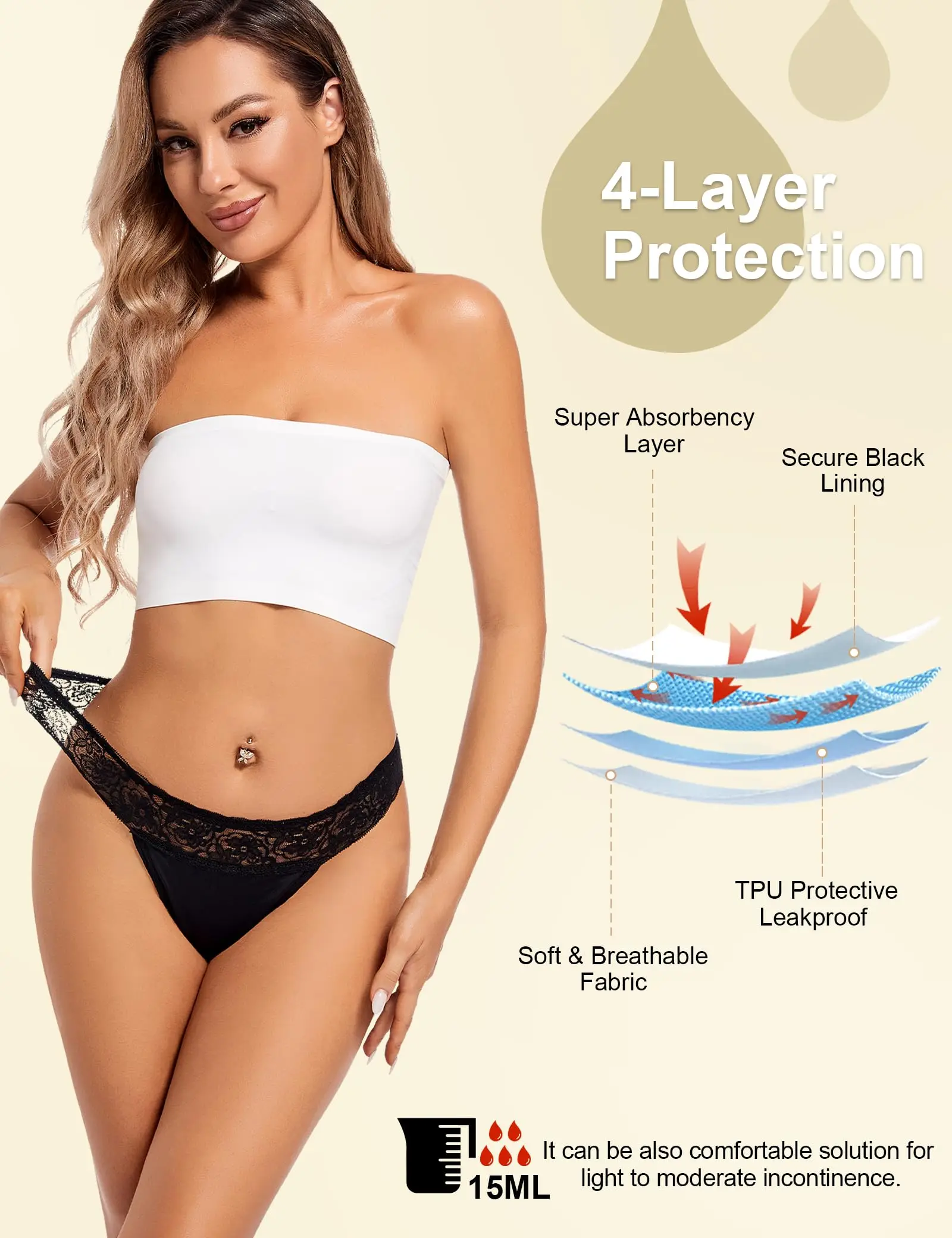 New cotton absorbent black physiological leakage panties Ms. sexy underwear menstruation lace thong
New cotton absorbent black physiological leakage panties Ms. sexy underwear menstruation lace thong