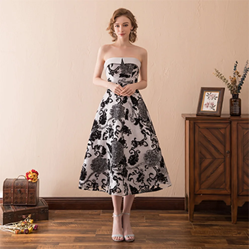 Graceful Jersey A-Line Flowers Evening Dress High Quality Tea Length Strapless Sleeveless فساتين سهره نسائيه فخمة
Graceful Jersey A-Line Flowers Evening Dress High Quality Tea Length Strapless Sleeveless فساتين سهره نسائيه فخمة