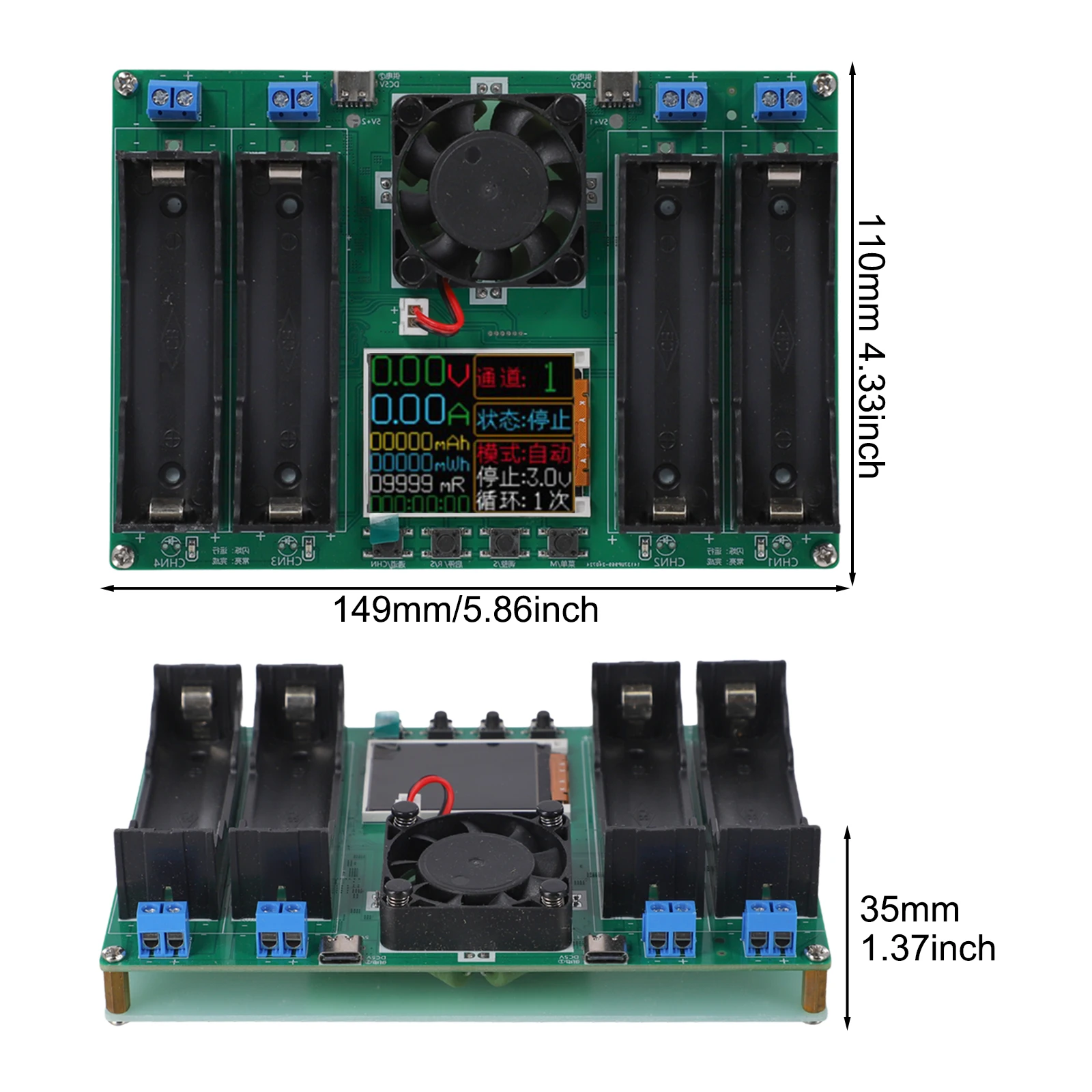Battery Tester Measuring Module Kitchen 4-Channel Cumulative Energy Current Digital Display Discharge Internal
Battery Tester Measuring Module Kitchen 4-Channel Cumulative Energy Current Digital Display Discharge Internal