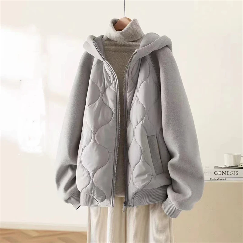 2025 New Winter Hooded Cotton Padded Jacket Loose Thick Warm Women's Coat Diamond Zipper Long Sleeve Casual Outwear Female Top
2025 New Winter Hooded Cotton Padded Jacket Loose Thick Warm Women's Coat Diamond Zipper Long Sleeve Casual Outwear Female Top