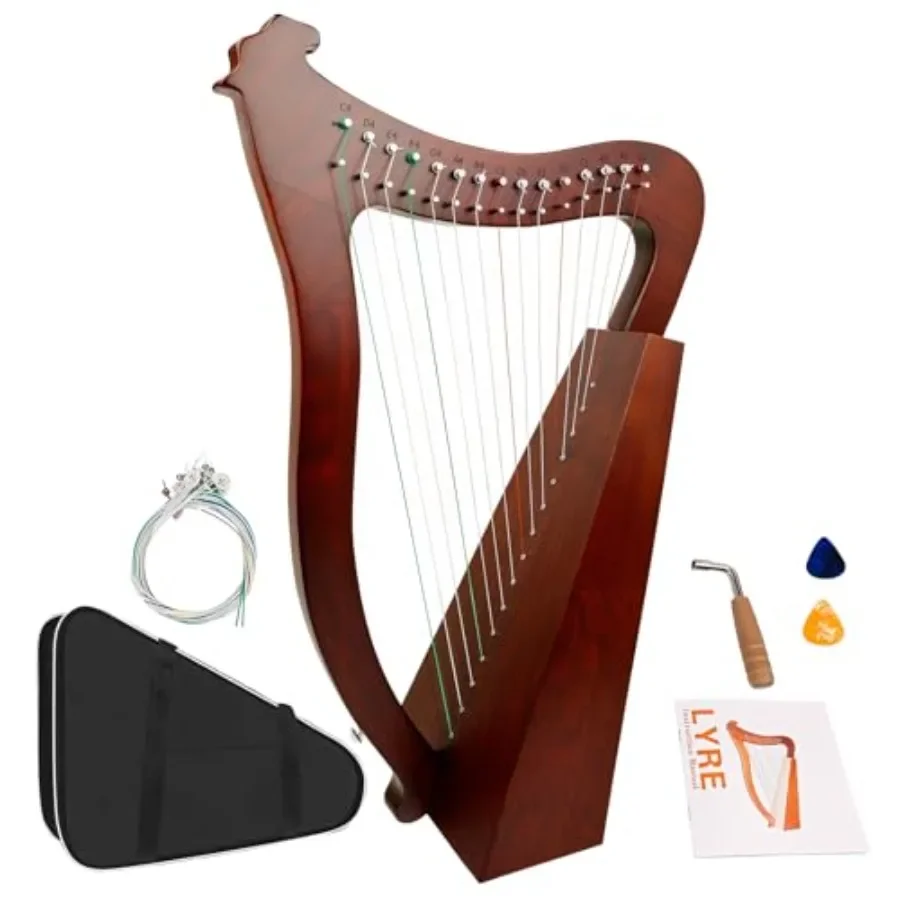 Lyre Harp, 23 Inch 15-String Zelkova Lyra Harp Kit, Stringed Musical Instruments with Tuning Wrench Gig Bag Instructions Extra
Lyre Harp, 23 Inch 15-String Zelkova Lyra Harp Kit, Stringed Musical Instruments with Tuning Wrench Gig Bag Instructions Extra