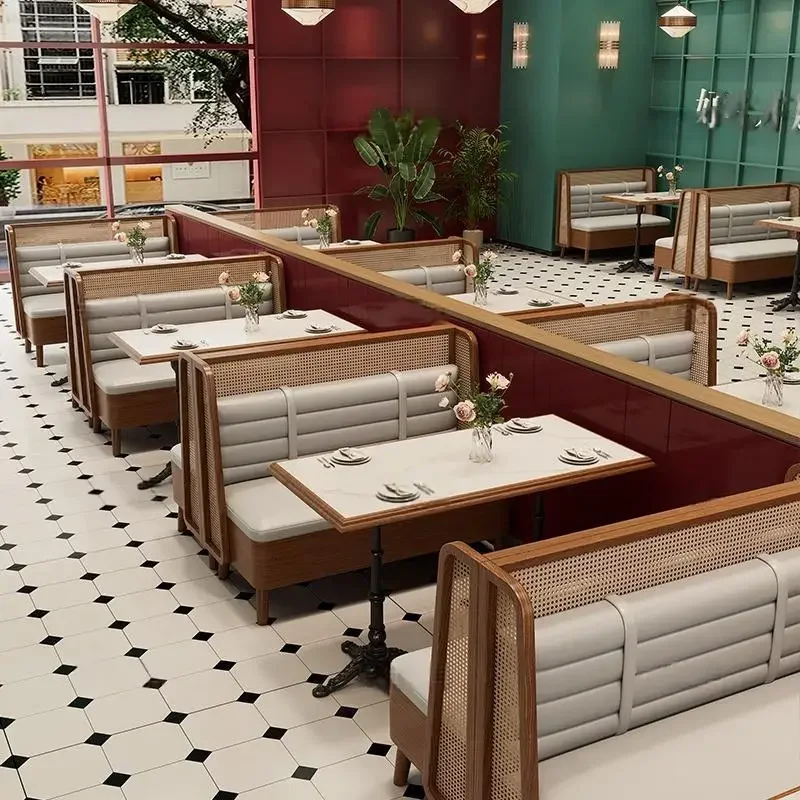 Restaurant booth coffee sofa table and chair combination against the wall solid wood bar bar cafe dining table booth
Restaurant booth coffee sofa table and chair combination against the wall solid wood bar bar cafe dining table booth