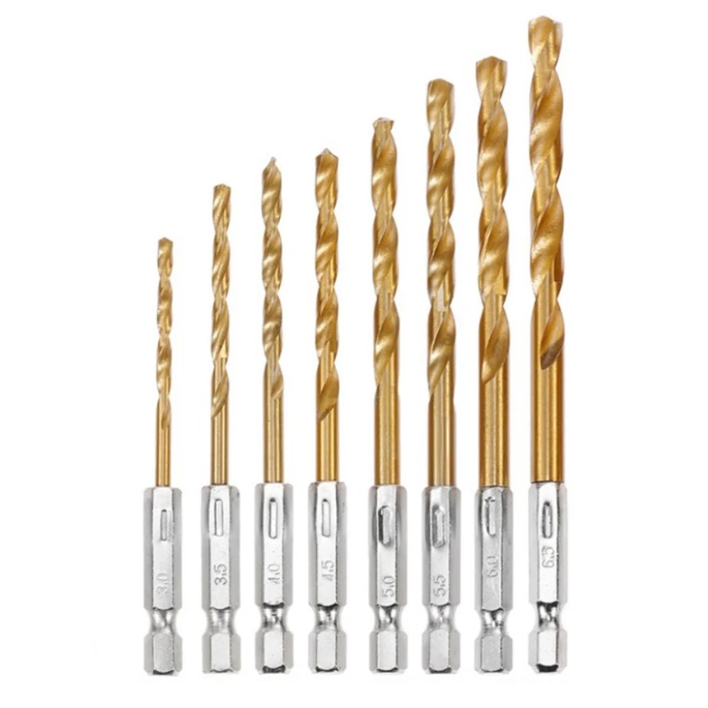 Gold Silver Drill Bit Set HSS Drill Bit 8Pcs 8pcs/set Efficient Sturdy Wide Applications For Drilling Hole Cutter
Gold Silver Drill Bit Set HSS Drill Bit 8Pcs 8pcs/set Efficient Sturdy Wide Applications For Drilling Hole Cutter