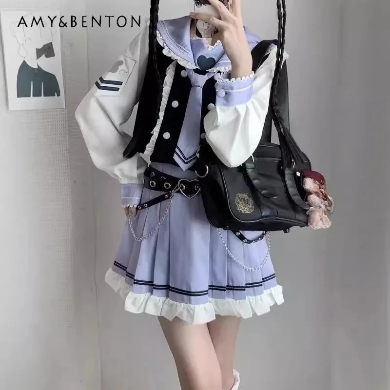 2025 New Original Japanese Summer Jk Uniform Sweet College Wind Sailor Suit Long Sleeve Skirt Suit For Women
2025 New Original Japanese Summer Jk Uniform Sweet College Wind Sailor Suit Long Sleeve Skirt Suit For Women