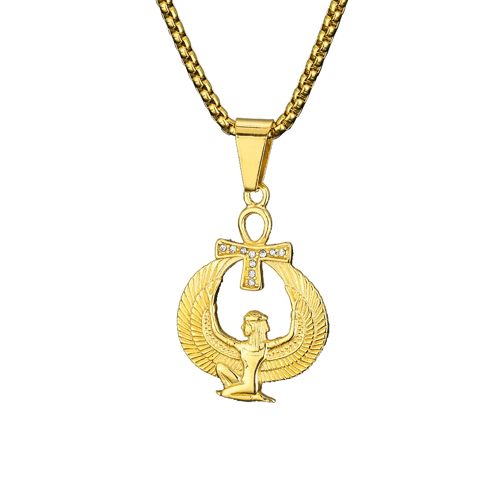Egyptian Pharaoh Ankh Cross Pendant Gold Color Stainless Steel Key of Life Necklace for Women Men Ancient Egypt Fashion Jewelry
Egyptian Pharaoh Ankh Cross Pendant Gold Color Stainless Steel Key of Life Necklace for Women Men Ancient Egypt Fashion Jewelry