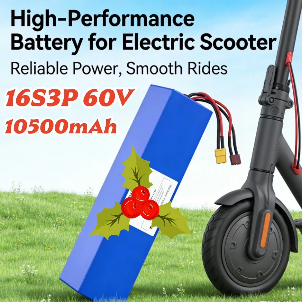100% New 60V 10500mAh 16S3P lithium battery pack 18650 Rechargeable battery with BMS 700W 1500W high-power
100% New 60V 10500mAh 16S3P lithium battery pack 18650 Rechargeable battery with BMS 700W 1500W high-power