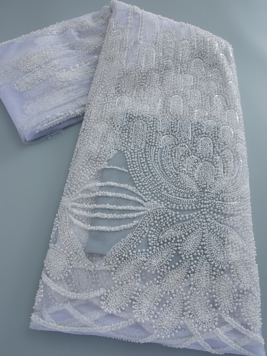 French Beaded Sequins Lace Fabric 2026 High Quality 5 Yard Mesh Tulle African Lace Fabric Nigerian Wedding Dress for Women4853
French Beaded Sequins Lace Fabric 2026 High Quality 5 Yard Mesh Tulle African Lace Fabric Nigerian Wedding Dress for Women4853