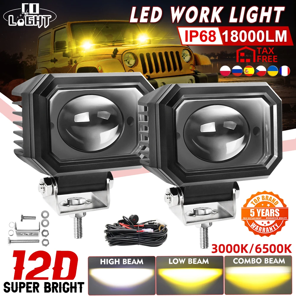 CO LIGHT 4x4 Off Road LED Light Bar 4inch 120W 12V 24V 3500K 6000K Fog Driving LED Work Light For Auto ATV Motorcycle Truck SUV
CO LIGHT 4x4 Off Road LED Light Bar 4inch 120W 12V 24V 3500K 6000K Fog Driving LED Work Light For Auto ATV Motorcycle Truck SUV
