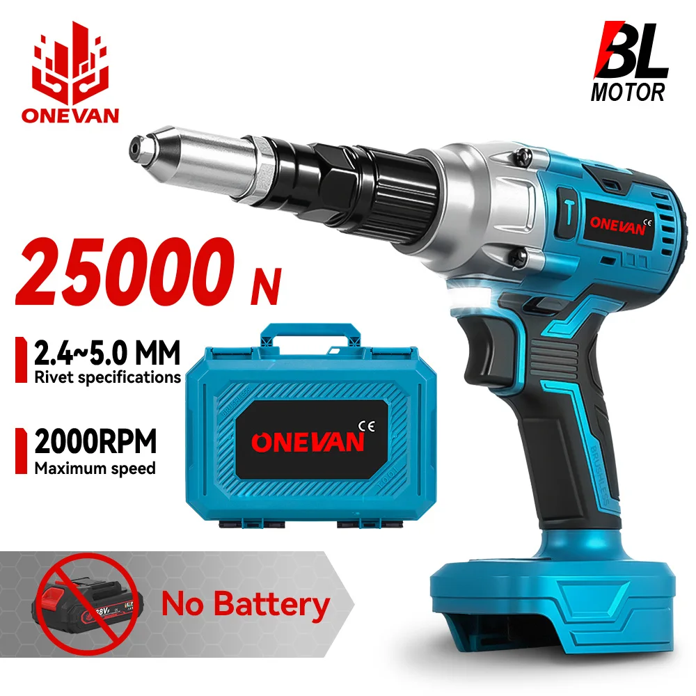 ONEVAN 1200 Вт бесщеточный электрический заклепочный пистолет подходит для заклепок 2,4-5,0 мм 25000N аккумуляторный клепальный электроинструмент для батарейного штифта Makita 18 В
ONEVAN 1200 Вт бесщеточный электрический заклепочный пистолет подходит для заклепок 2,4-5,0 мм 25000N аккумуляторный клепальный электроинструмент для батарейного штифта Makita 18 В