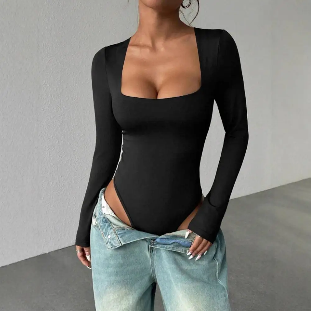 Long-sleeve Jumpsuit for Women Women's Square Neck Bodysuit Long Sleeve Slim Fit Top Fall Basic One Piece Shirt for Layering
Long-sleeve Jumpsuit for Women Women's Square Neck Bodysuit Long Sleeve Slim Fit Top Fall Basic One Piece Shirt for Layering