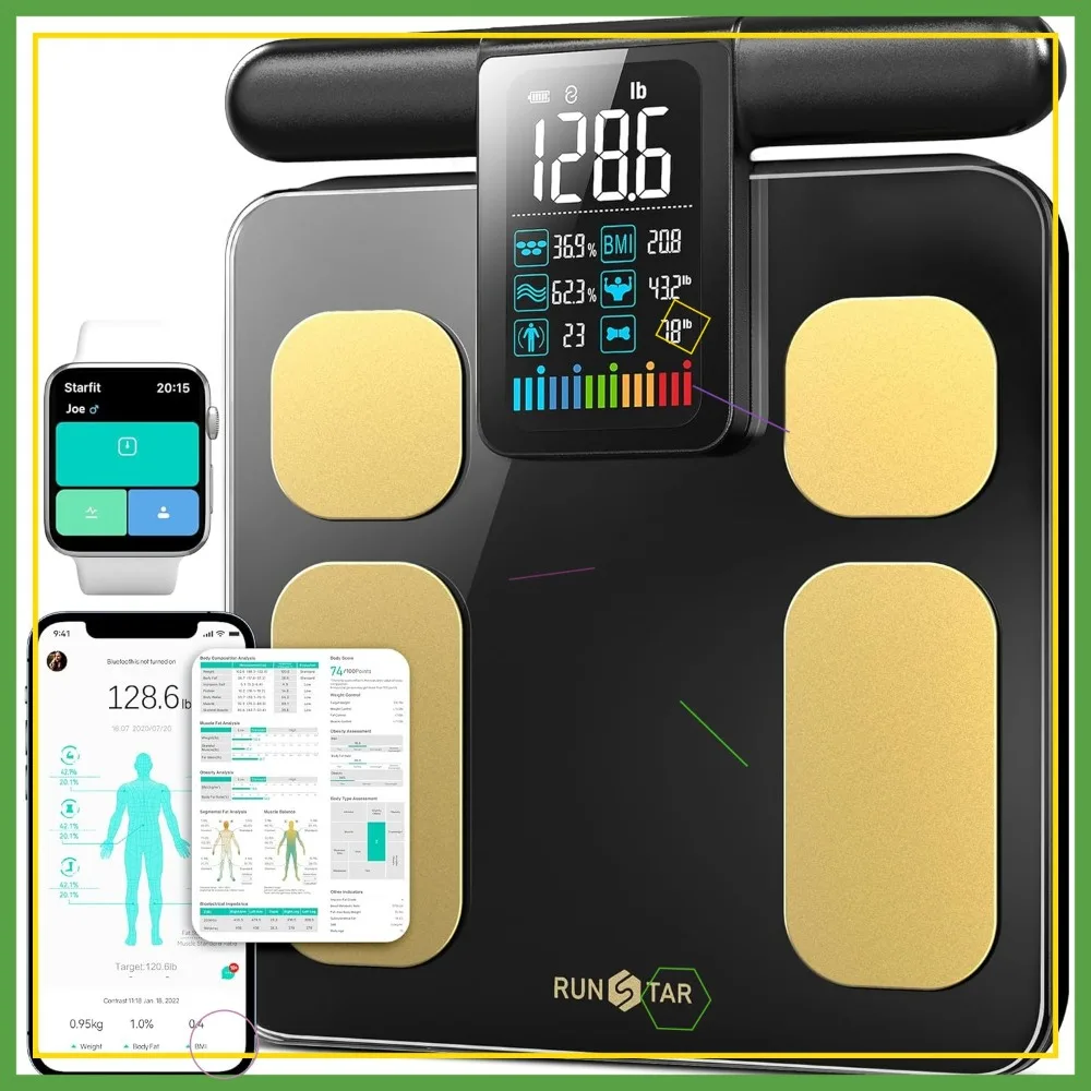 High Precision Digital Scale for Body Weight, Fat Percentage & BMI Measurement with Large Color Display, FSA/HSA Eligible
High Precision Digital Scale for Body Weight, Fat Percentage & BMI Measurement with Large Color Display, FSA/HSA Eligible