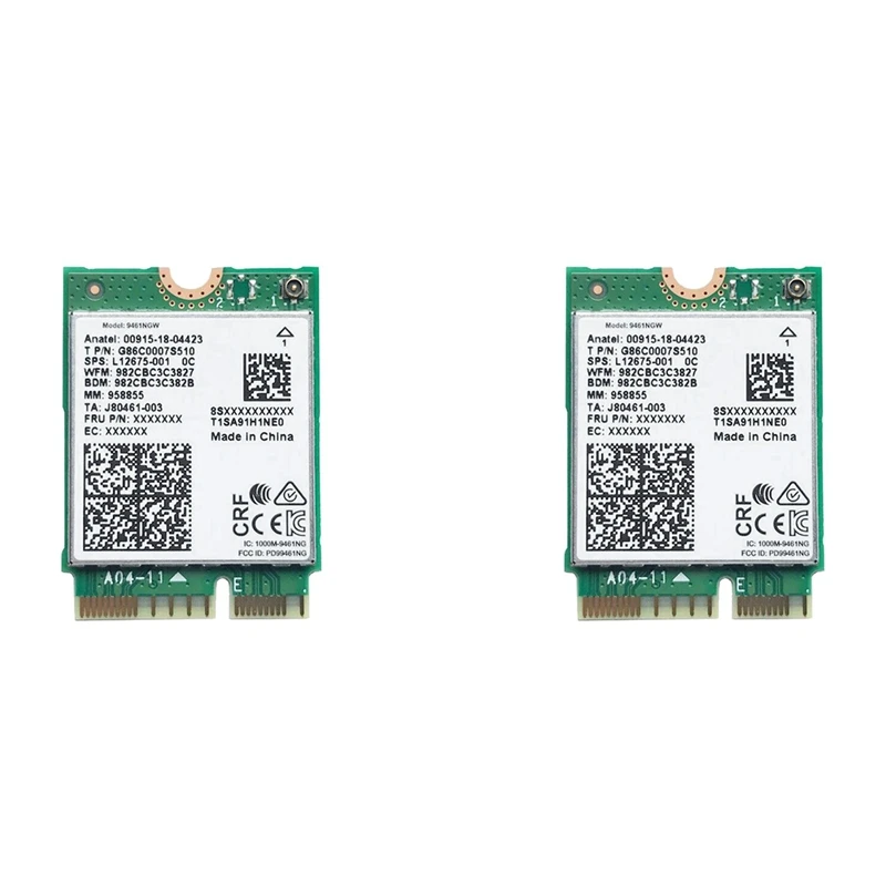 2X для 9461NGW Wi-Fi карты AC 9461 2,4G/5G двухдиапазонный 802.11AC M2 Key E CNVI Bluetooth 5,0 беспроводной адаптер
2X для 9461NGW Wi-Fi карты AC 9461 2,4G/5G двухдиапазонный 802.11AC M2 Key E CNVI Bluetooth 5,0 беспроводной адаптер