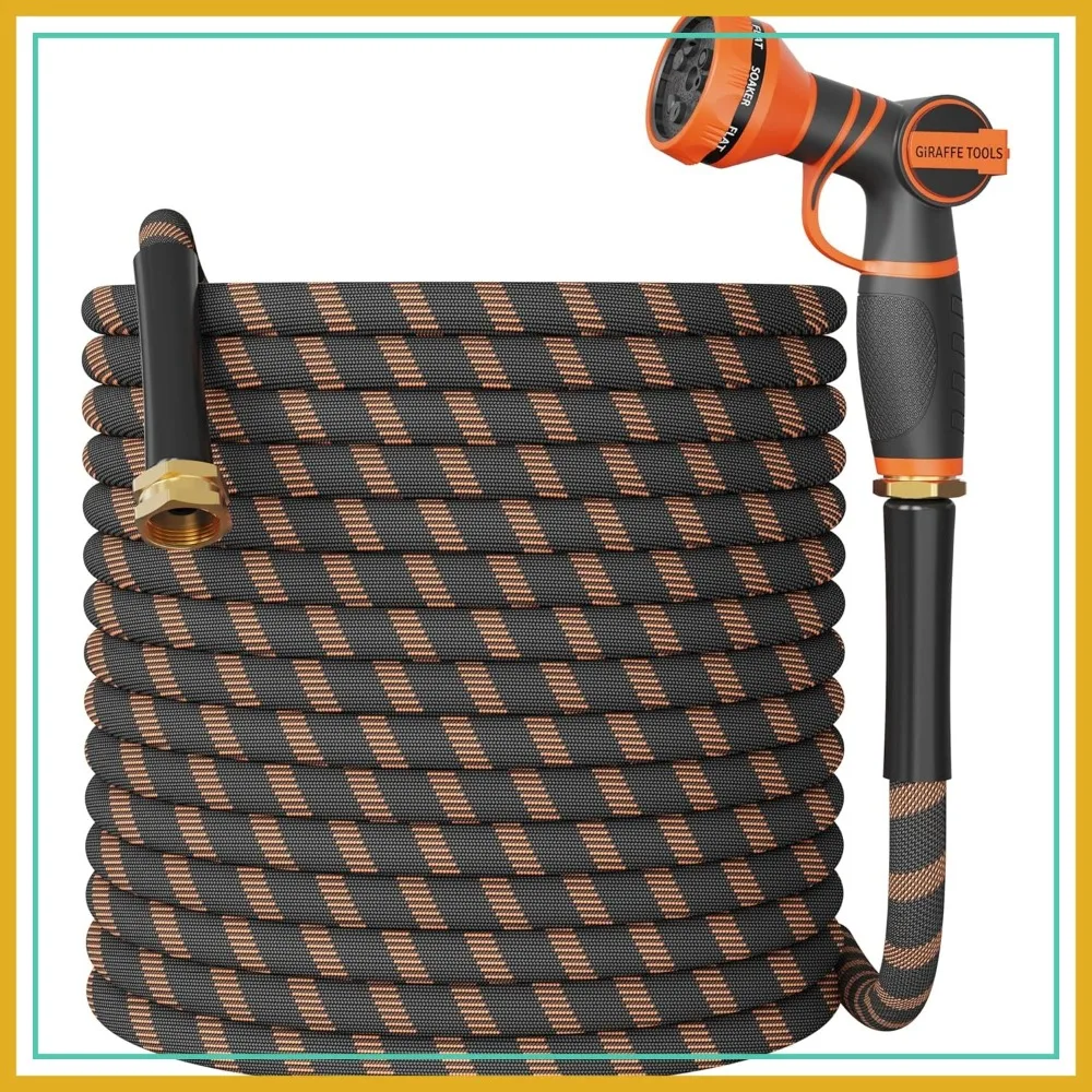 100FT Lightweight Non-Expandable Garden Hose 1/2" Heavy Duty, Burst 600 psi, 9 Function Nozzle
100FT Lightweight Non-Expandable Garden Hose 1/2" Heavy Duty, Burst 600 psi, 9 Function Nozzle