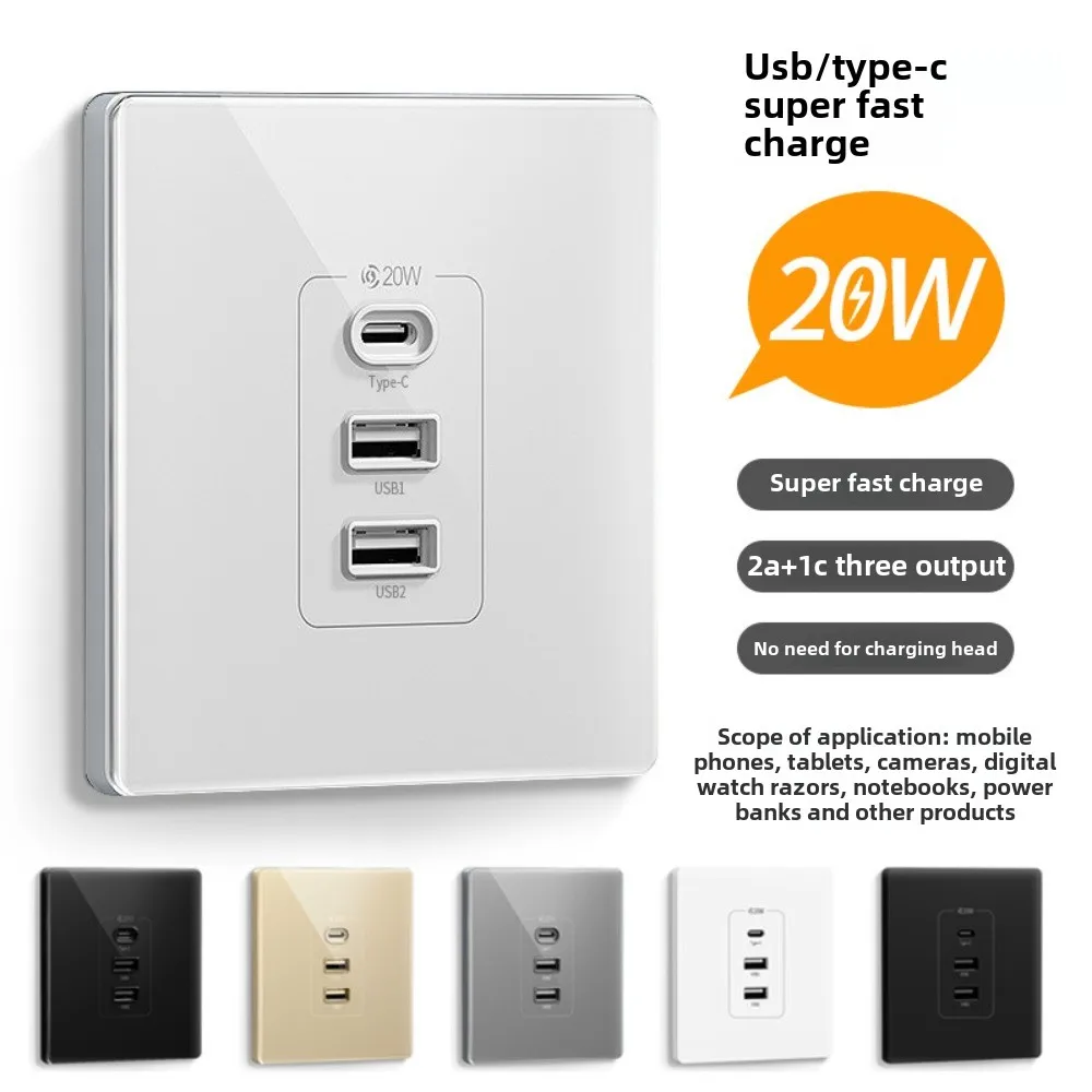 86 X 86 мм Тип 20 Вт с настенной розеткой Type-C 220 В Панель быстрой зарядки с USB-разъемом для адаптера для умной зарядки мобильного телефона
86 X 86 мм Тип 20 Вт с настенной розеткой Type-C 220 В Панель быстрой зарядки с USB-разъемом для адаптера для умной зарядки мобильного телефона