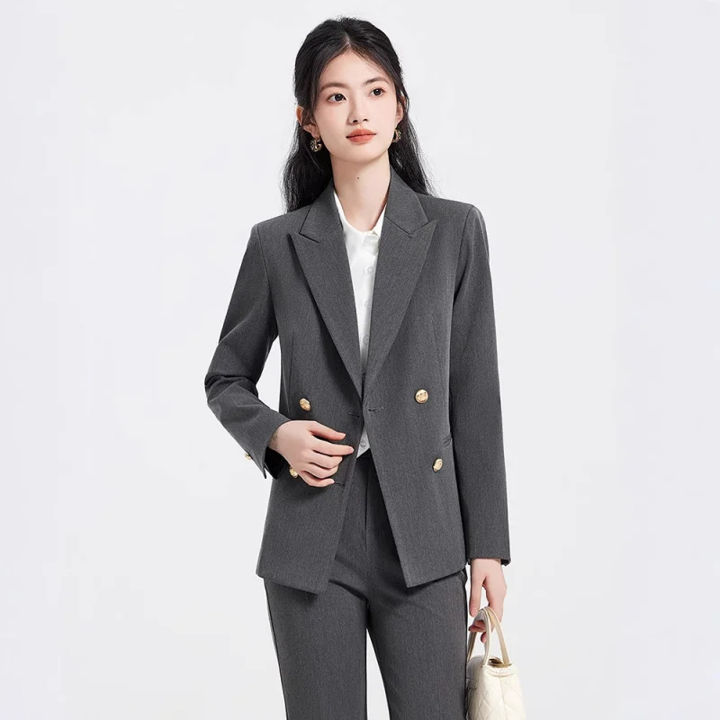 Gray Women's Suit Set2025New Spring and Autumn College Student Interview Professional Formal Suit Jacket Workwear
Gray Women's Suit Set2025New Spring and Autumn College Student Interview Professional Formal Suit Jacket Workwear