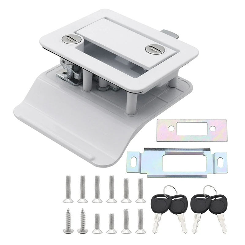 RV Door Lock Replacement Double Open Door + Deadbolt Computer Key Door Handle White
RV Door Lock Replacement Double Open Door + Deadbolt Computer Key Door Handle White