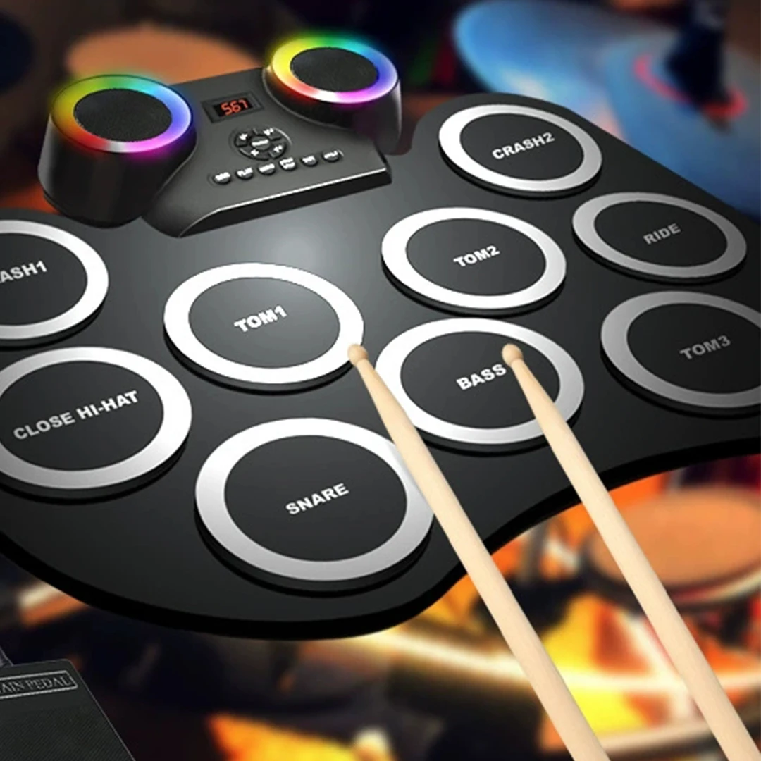 Foldable Portable Professional Digital Drum Pad Multifunctional Nine Pad Silicone Electronic Drum With Built-in Dual Speakers
Foldable Portable Professional Digital Drum Pad Multifunctional Nine Pad Silicone Electronic Drum With Built-in Dual Speakers