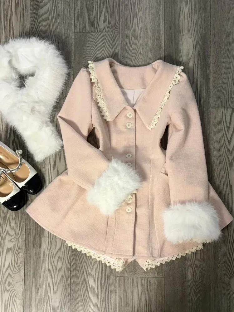 France Elegant Slim Pink Suit Women Design Sweet Long Sleeve Lapel Patchwork Overcoat Female + Vintage Chic Short Pants Set New
France Elegant Slim Pink Suit Women Design Sweet Long Sleeve Lapel Patchwork Overcoat Female + Vintage Chic Short Pants Set New