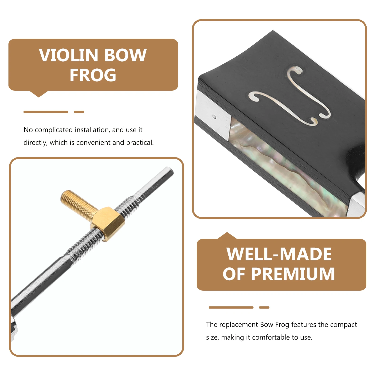 1 set Violin Tailpiece Bow Frog Screw Wooden Metal Practical Violin Bow Frog Replacement Advanced Player Violin Accessories
1 set Violin Tailpiece Bow Frog Screw Wooden Metal Practical Violin Bow Frog Replacement Advanced Player Violin Accessories