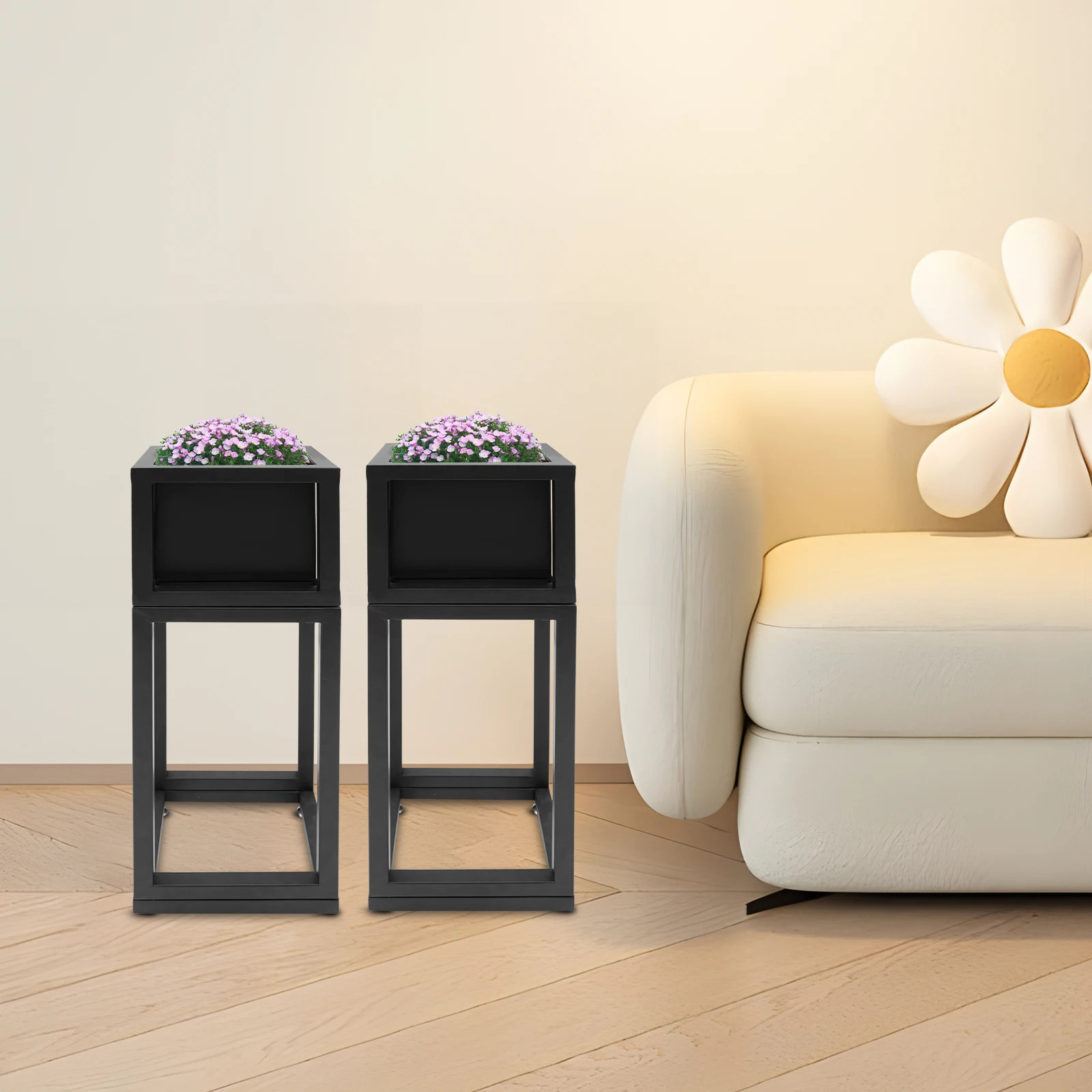 Black 2 Pcs Elevated Planter Box Carbon Steel Raised Garden Bed Tall Square Planter for Home Office Garden
Black 2 Pcs Elevated Planter Box Carbon Steel Raised Garden Bed Tall Square Planter for Home Office Garden