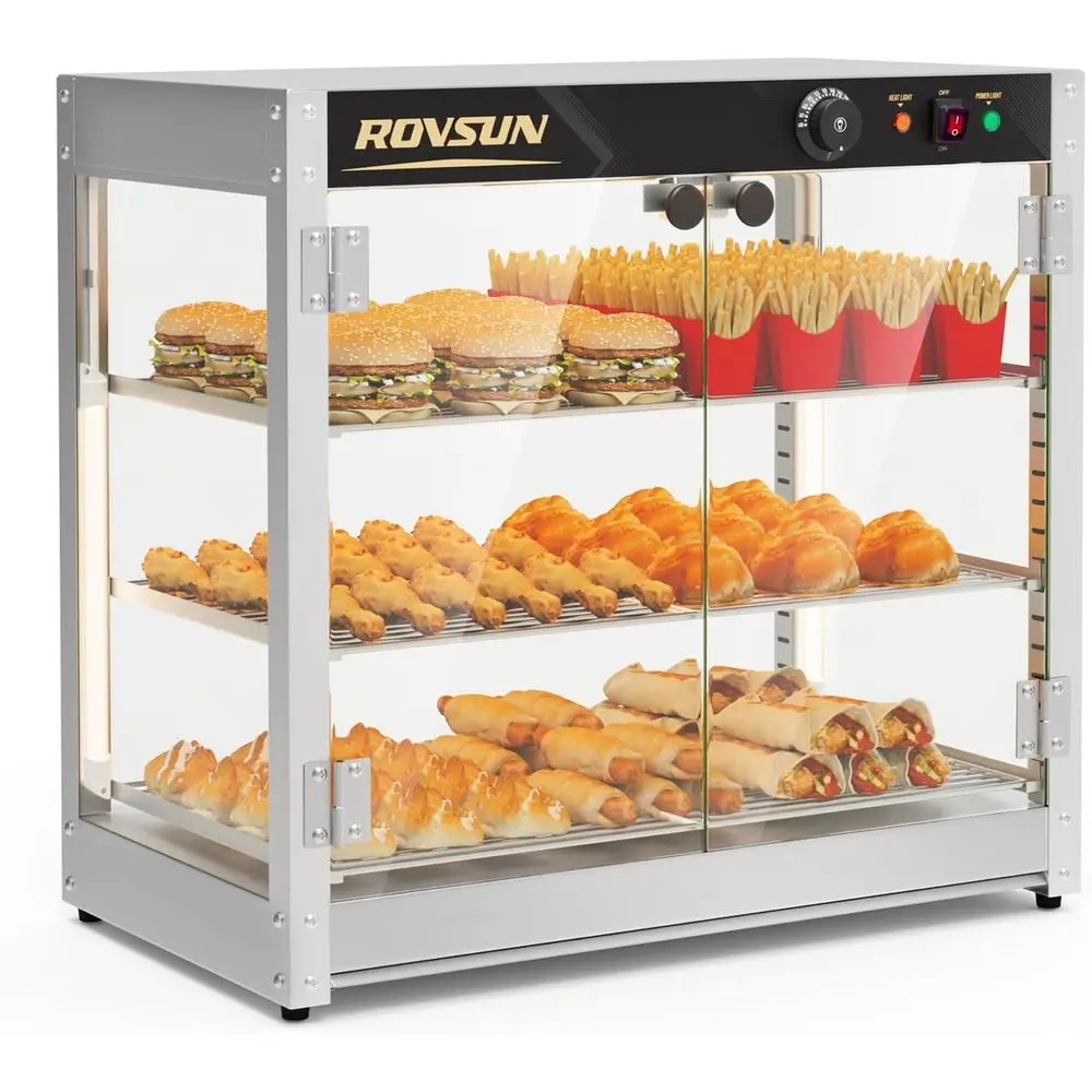3-Tier Commercial ood Warmer, 27" Pizza Warmer ood Warmer Display with LED Adjustable Lighting Glass Door Removable Shelves, Cou
3-Tier Commercial ood Warmer, 27" Pizza Warmer ood Warmer Display with LED Adjustable Lighting Glass Door Removable Shelves, Cou