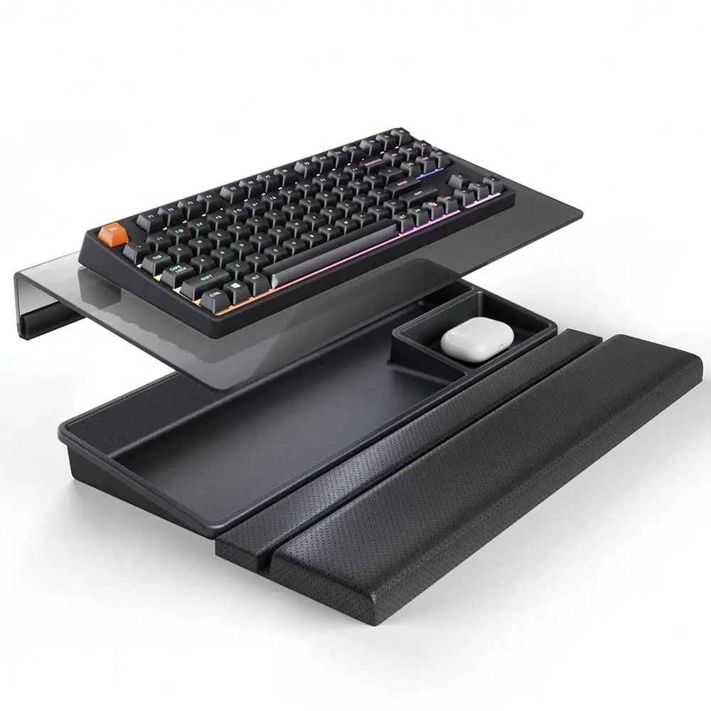 In 1 Keyboard Stand W Wrist Rest And Storage Tray Klearlook Ultra Comfortable PU Leather Wrist Pad Acrylic Keyboard Riser, 16.9
In 1 Keyboard Stand W Wrist Rest And Storage Tray Klearlook Ultra Comfortable PU Leather Wrist Pad Acrylic Keyboard Riser, 16.9