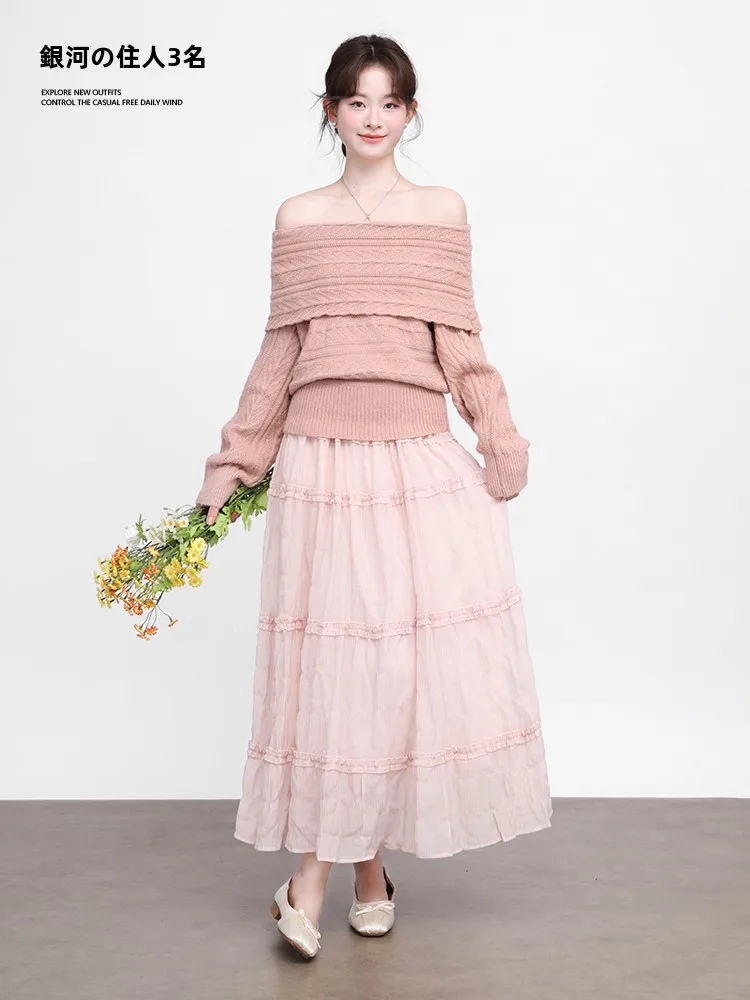 Gentle Gale Pink Cake Skirt High Waist Loose Slimming Umbrella Skirt Women's Fashion Spring 2026 Sweet Style Casual Wear
Gentle Gale Pink Cake Skirt High Waist Loose Slimming Umbrella Skirt Women's Fashion Spring 2026 Sweet Style Casual Wear
