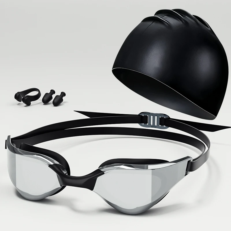 Очки для плавания с зажимом для носа, берушами и шапочкой для плавания, профессиональные гонки для взрослых, высокое разрешение, водонепроницаемые, противотуманные
Очки для плавания с зажимом для носа, берушами и шапочкой для плавания, профессиональные гонки для взрослых, высокое разрешение, водонепроницаемые, противотуманные 