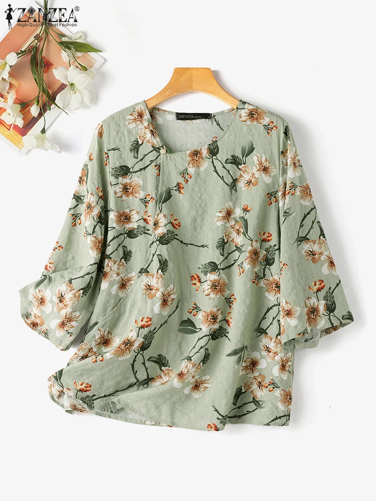 ZANZEA Elegant Women Floral Wrap Shirts Vintage Casual O-Neck 3/4 Sleeve Cotton Chemises Femme 2025 Summer Everyday Tunic Tops
ZANZEA Elegant Women Floral Wrap Shirts Vintage Casual O-Neck 3/4 Sleeve Cotton Chemises Femme 2025 Summer Everyday Tunic Tops