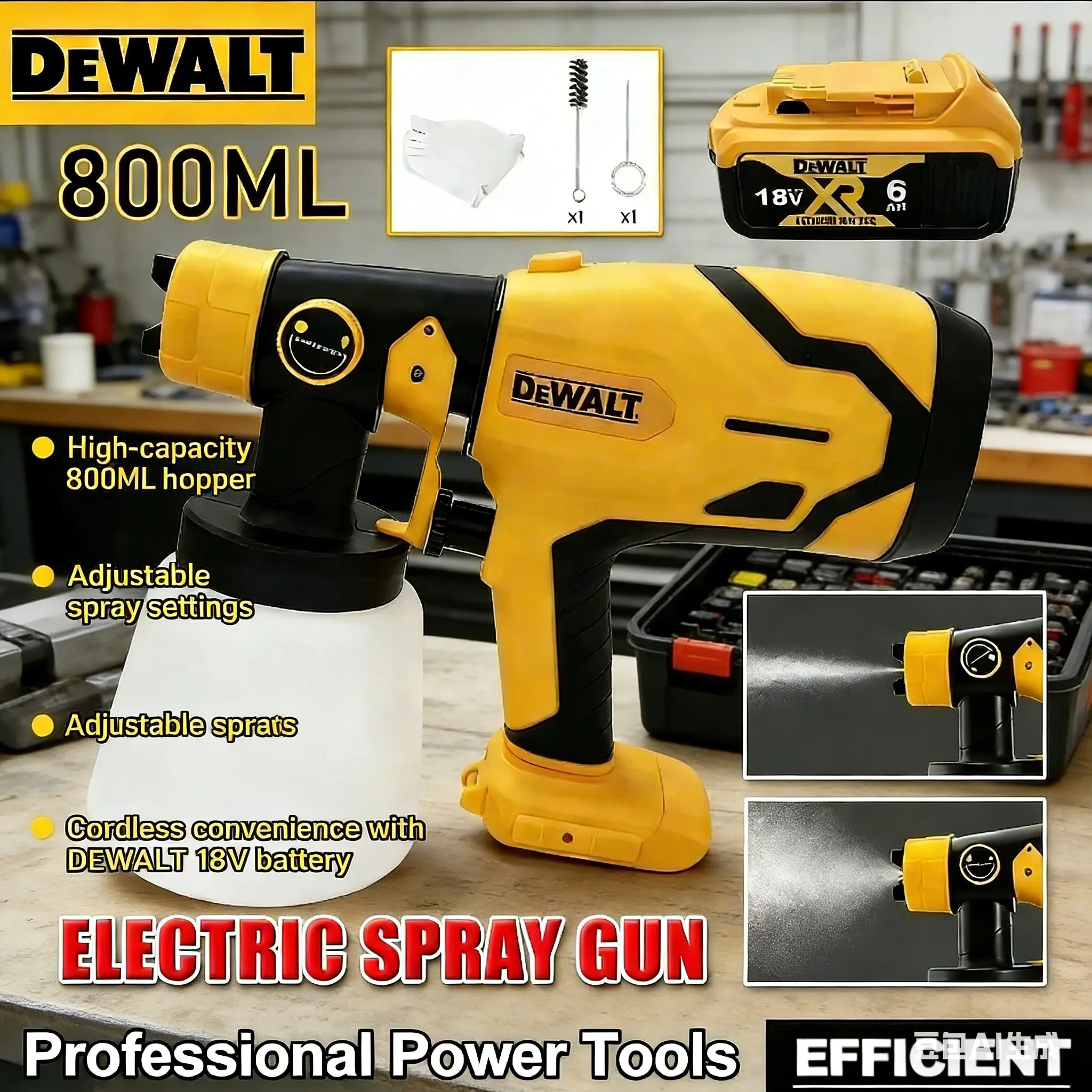 Dewalt Airbrush Brushless Electric Spray Gun Lightweight Paint Sprayer Uniform Spray for Home Improvement And DIY Projects
Dewalt Airbrush Brushless Electric Spray Gun Lightweight Paint Sprayer Uniform Spray for Home Improvement And DIY Projects