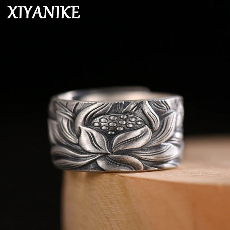 XIYANIKE Vintage Thai Silver Lotus Flower Open Finger Rings For Men Women Fashion New Year Jewelry Gift Party Rock anillos mujer
XIYANIKE Vintage Thai Silver Lotus Flower Open Finger Rings For Men Women Fashion New Year Jewelry Gift Party Rock anillos mujer